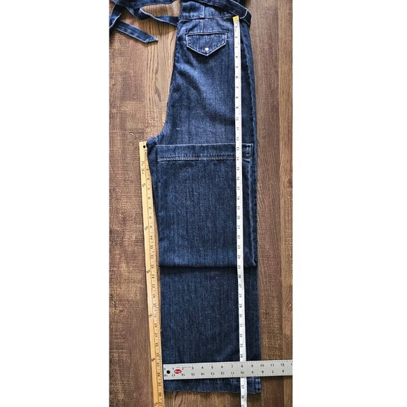 Paige Ria Short Flutter Flounce Sleeve Belted Lightweight Denim Jumpsuit S - Picture 6 of 12